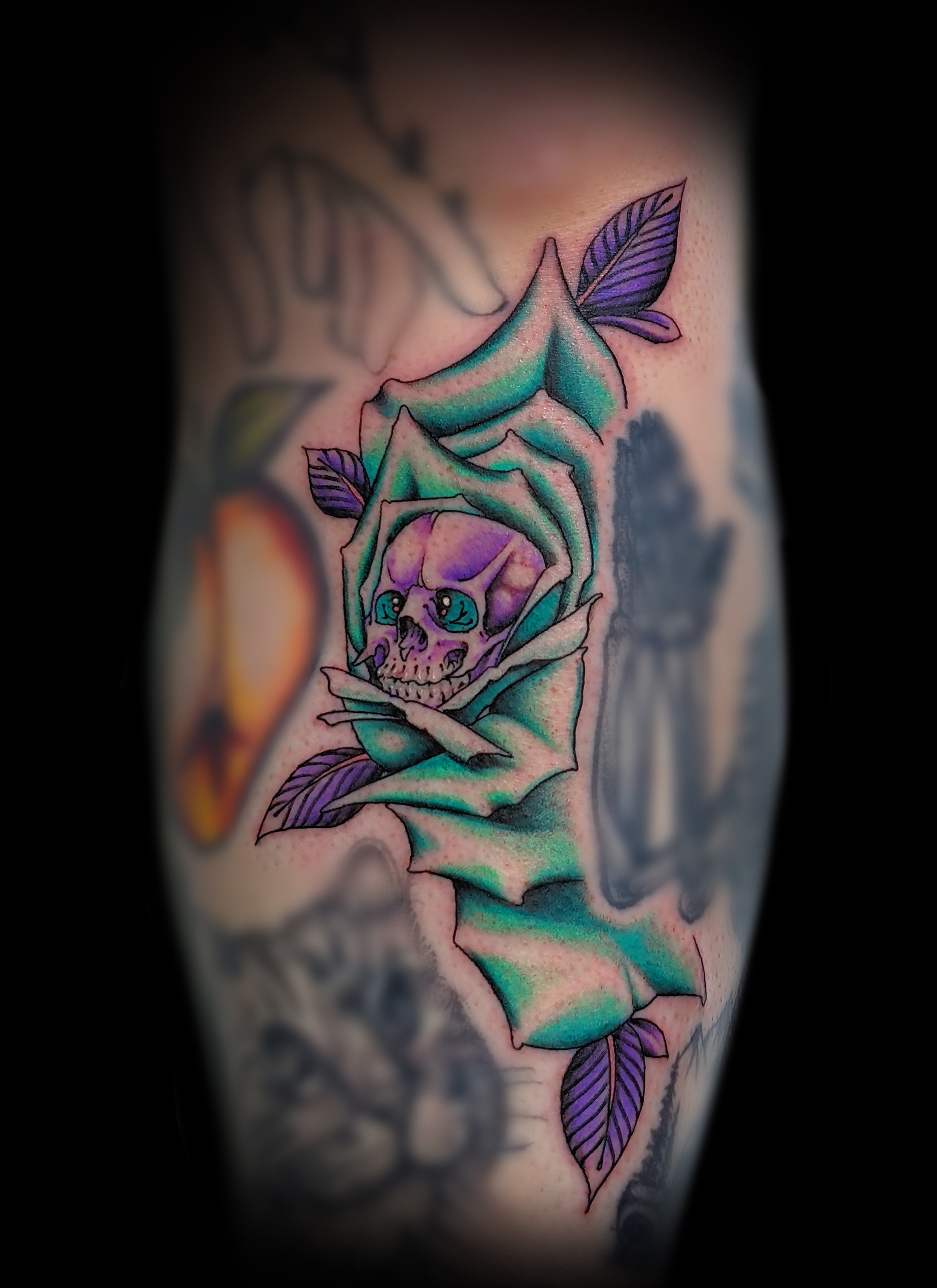 Gap filler rose tattoo