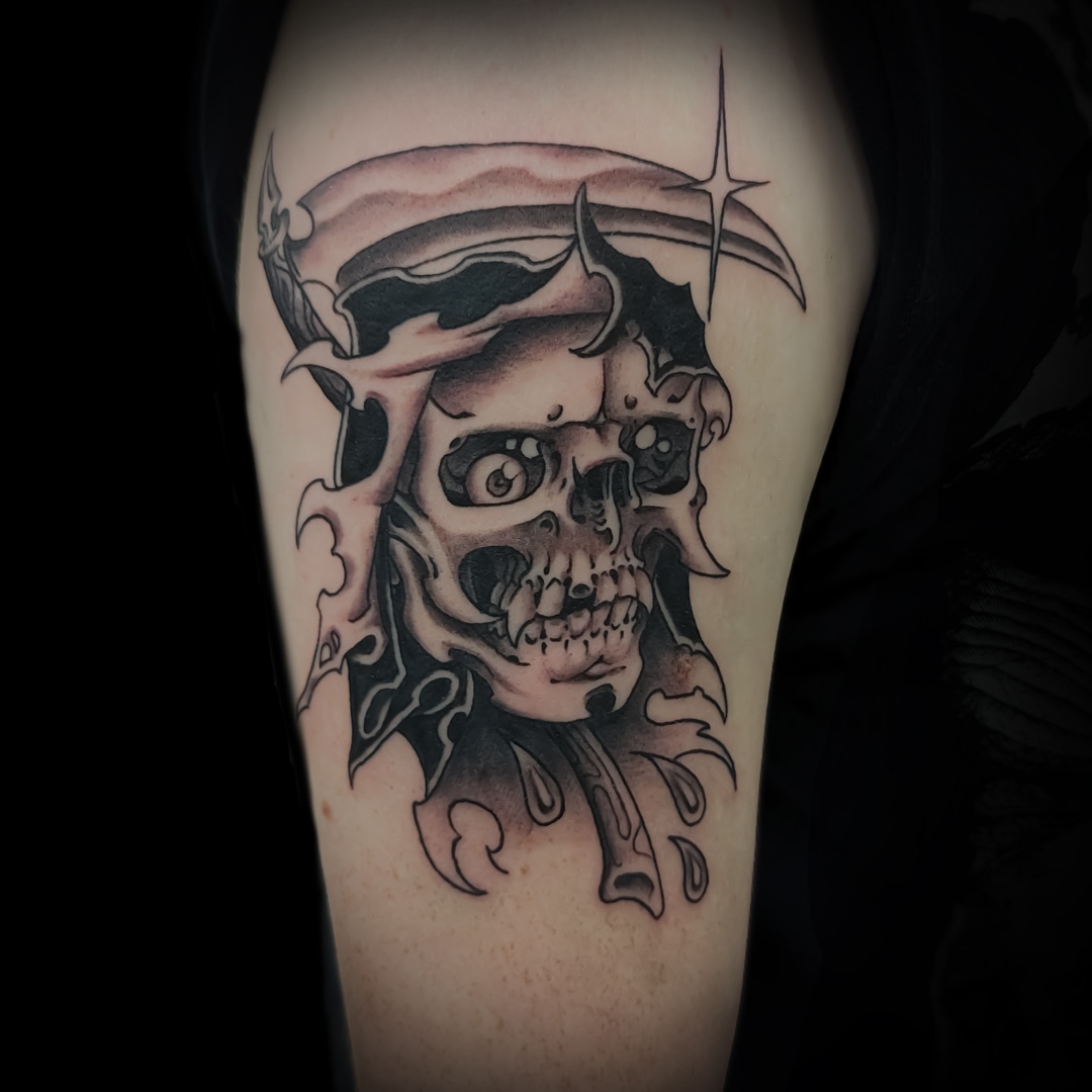 Reaper head tattoo